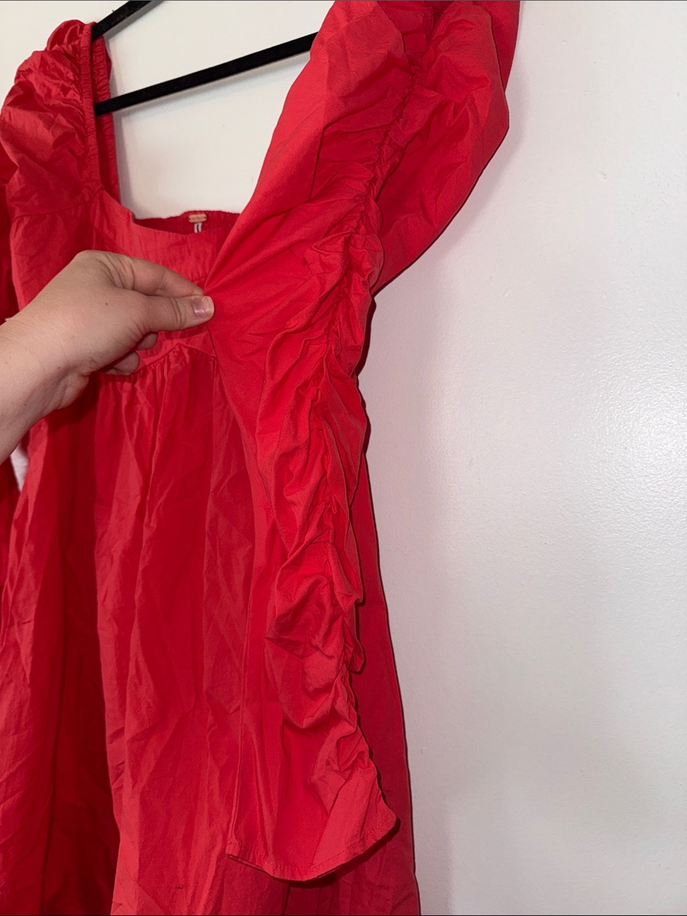 Free People Watermelon Pink Smocked-Neck Mini Dress - Picture 3 of 6